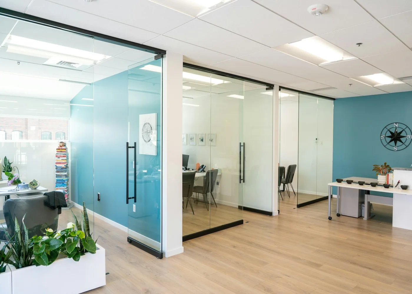 Modern office with acoustic panels